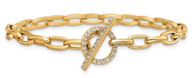 Lab grown diamond toggle lock bracelet
