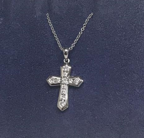 White Gold Diamond Cross