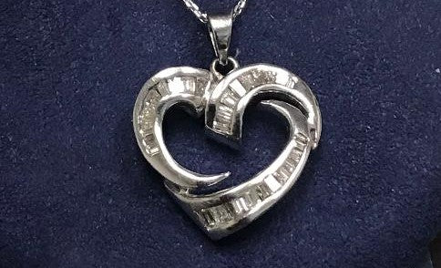 White Gold Diamond Heart Pendant