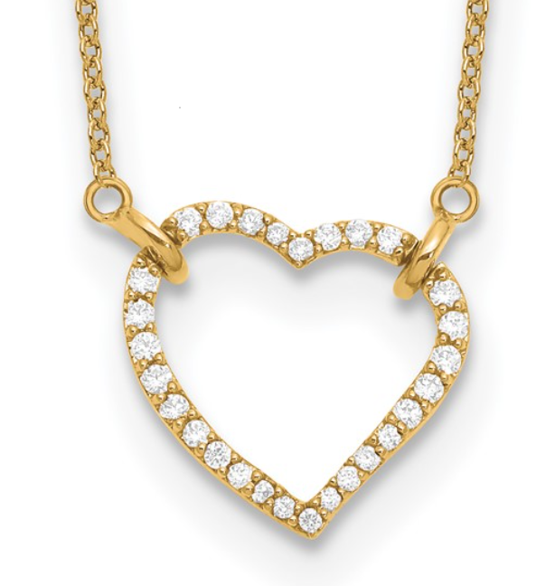 Lab grown diamond heart necklace