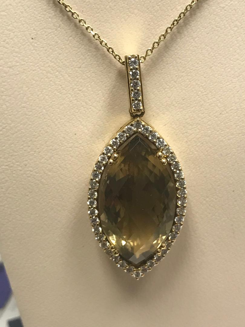 Topaz and Diamond Pendant