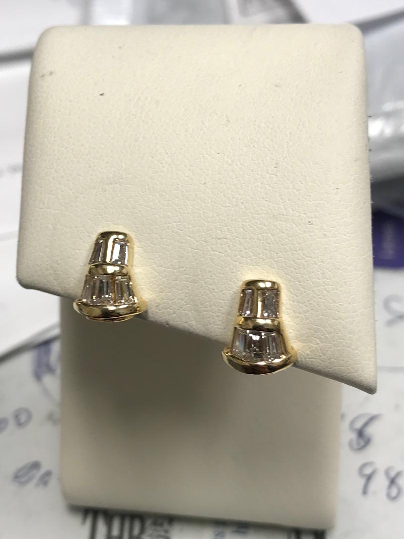 Yellow Gold Diamond Earrings
