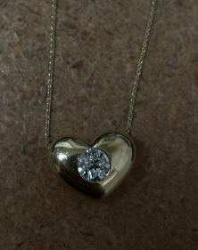 Yellow Gold Heart with Solitare