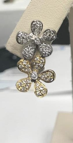 Two Tone Diamond Earrings