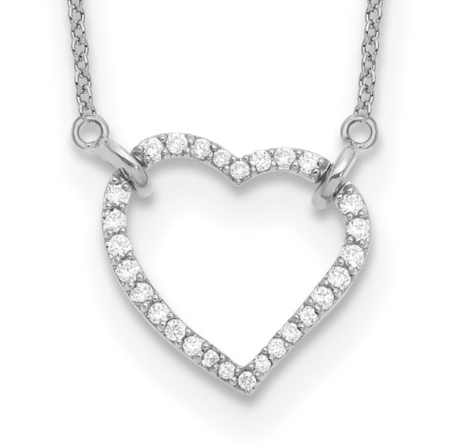 Lab grown diamond heart necklace