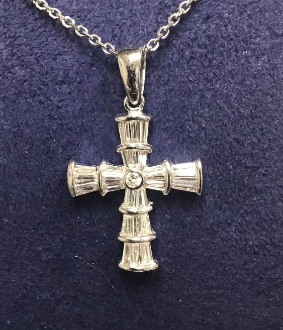 White Gold Diamond Cross