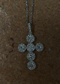 White Gold Diamond Cross