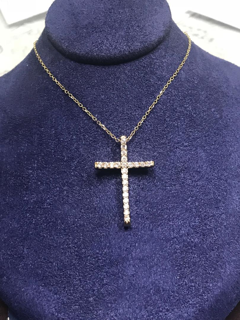 Yellow Gold Cz Cross