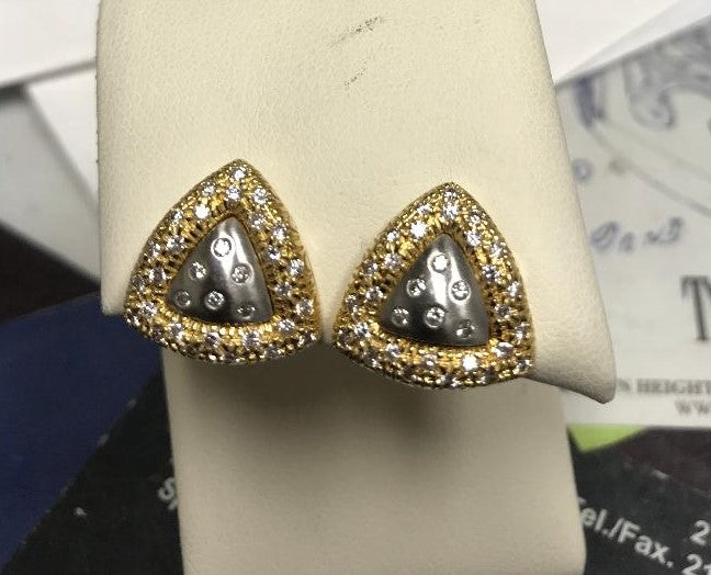 Womens Triangle Diamond Earrings