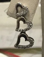 Diamond Triple Open Heart Earrings